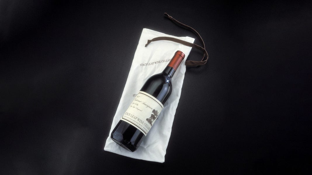 The 1973 Stag's Leap Wine Cellars Cabernet Sauvignon, accessioned by the NMAH in 1996. Photo: Smithsonian Institution.